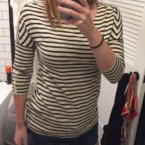 Cream and black striped long sleeve